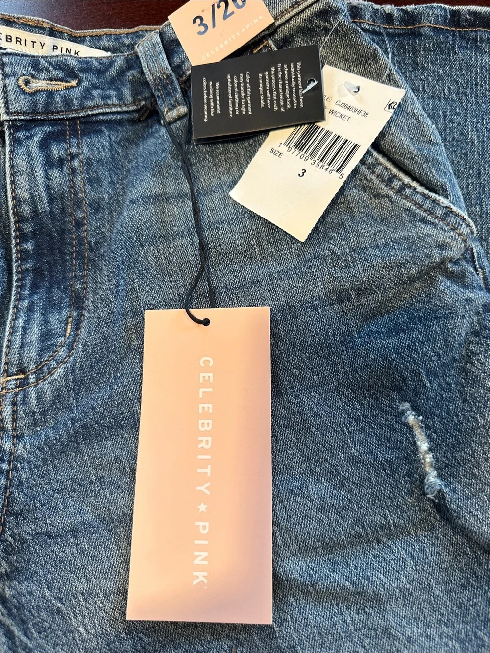 Celebrity Pink Men’s Relaxed Light Blue Distressed Jeans